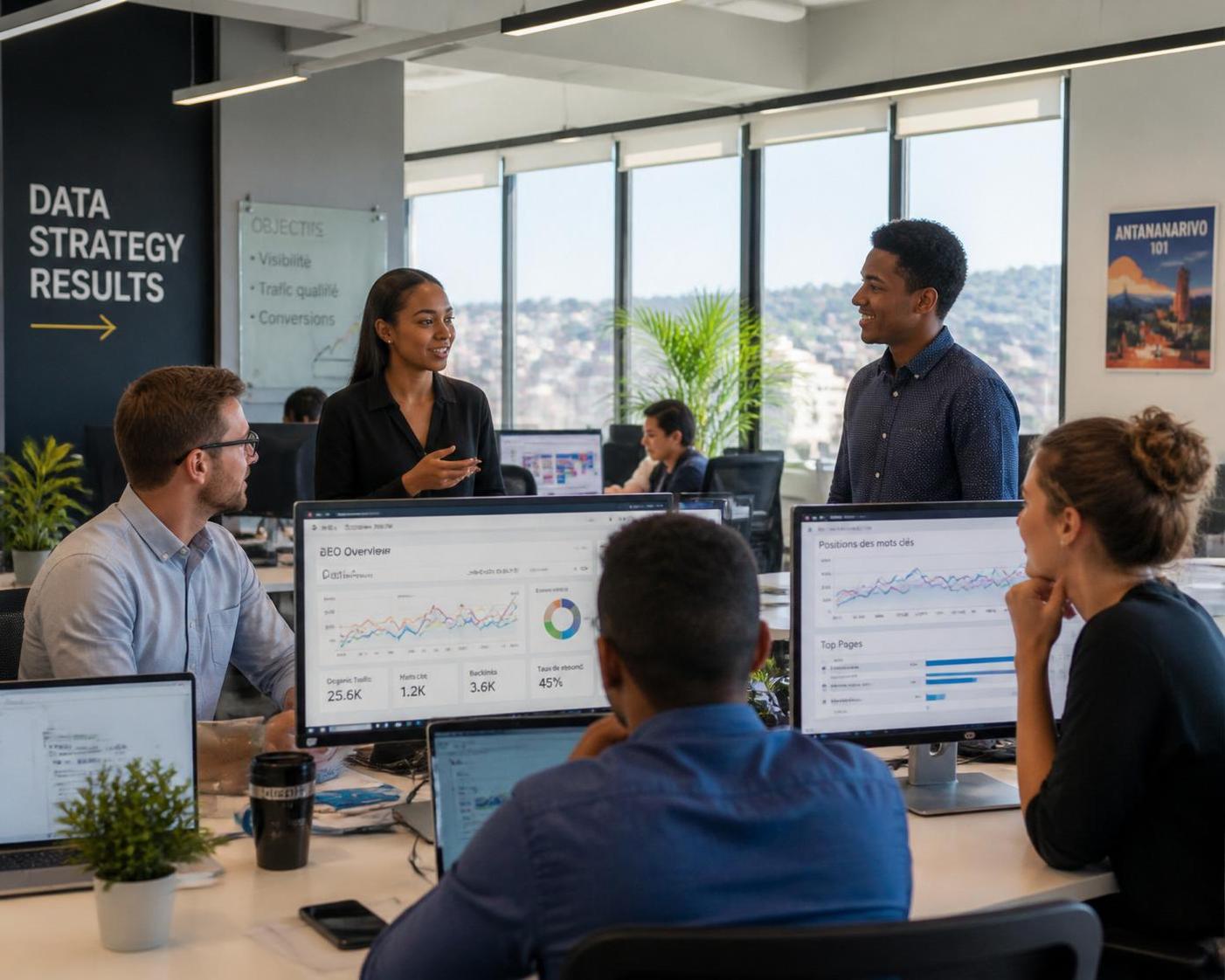 agence consultant seo à madagascar, spécialisée dans le placement d'assistants virtuels qualifiés pour accompagner les entrepreneurs dans leur croissance digitale.